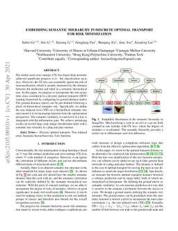 Embedding Semantic Hierarchy in Discrete Optimal Transport for Risk
  Minimization