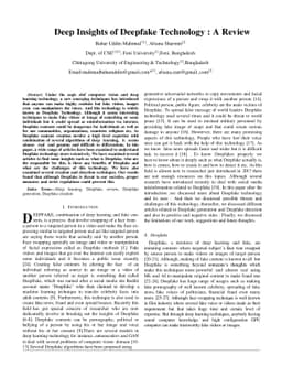 Deep Insights of Deepfake Technology : A Review