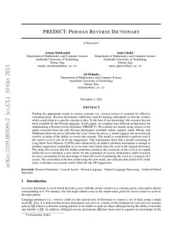 PREDICT: Persian Reverse Dictionary