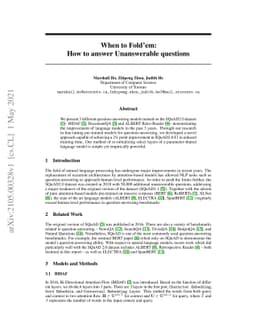 When to Foldém: How to answer Unanswerable questions