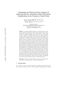 Estimating the electrical power output of industrial devices with
  end-to-end time-series classification in the presence of label noise