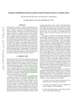 Subspace Representation Learning for Few-shot Image Classification
