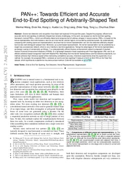 PAN++: Towards Efficient and Accurate End-to-End Spotting of
  Arbitrarily-Shaped Text