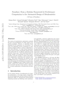 Paradiseo: From a Modular Framework for Evolutionary Computation to the
  Automated Design of Metaheuristics ---22 Years of Paradiseo---