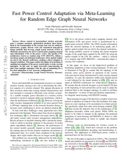Fast Power Control Adaptation via Meta-Learning for Random Edge Graph
  Neural Networks