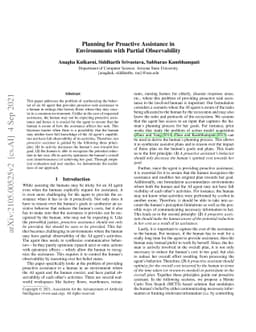 Planning for Proactive Assistance in Environments with Partial
  Observability