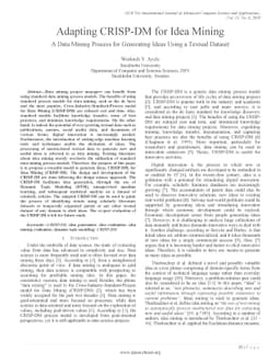 Adapting CRISP-DM for Idea Mining: A Data Mining Process for Generating
  Ideas Using a Textual Dataset