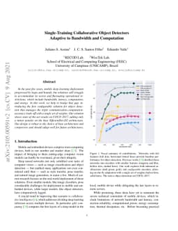 Single-Training Collaborative Object Detectors Adaptive to Bandwidth and
  Computation