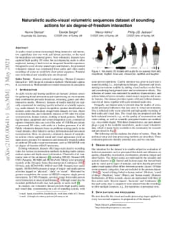Naturalistic audio-visual volumetric sequences dataset of sounding
  actions for six degree-of-freedom interaction