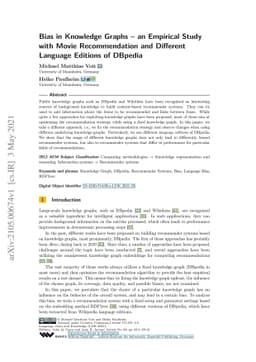 Bias in Knowledge Graphs -- an Empirical Study with Movie Recommendation
  and Different Language Editions of DBpedia