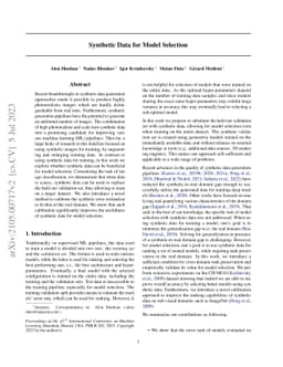 Synthetic Data for Model Selection