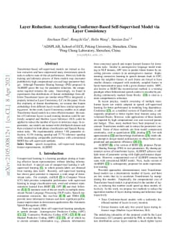 Layer Reduction: Accelerating Conformer-Based Self-Supervised Model via
  Layer Consistency