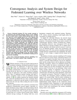 Convergence Analysis and System Design for Federated Learning over
  Wireless Networks