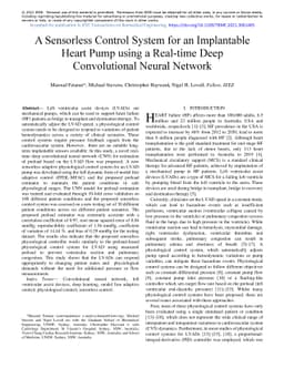 A Sensorless Control System for an Implantable Heart Pump using a
  Real-time Deep Convolutional Neural Network