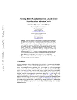 Mixing Time Guarantees for Unadjusted Hamiltonian Monte Carlo