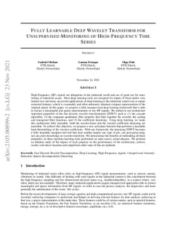 Fully Learnable Deep Wavelet Transform for Unsupervised Monitoring of
  High-Frequency Time Series
