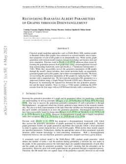 Recovering Barabási-Albert Parameters of Graphs through
  Disentanglement