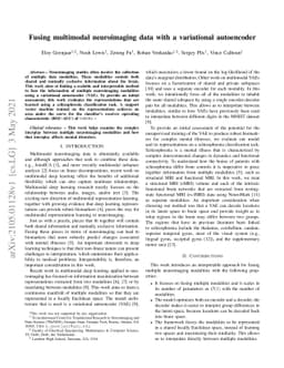 Fusing multimodal neuroimaging data with a variational autoencoder