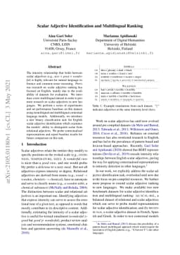 Scalar Adjective Identification and Multilingual Ranking