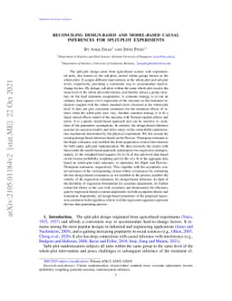 Reconciling design-based and model-based causal inferences for
  split-plot experiments