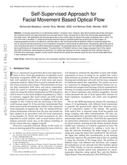 Self-Supervised Approach for Facial Movement Based Optical Flow