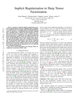 Implicit Regularization in Deep Tensor Factorization