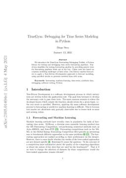 TimeGym: Debugging for Time Series Modeling in Python