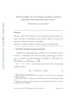 On the stability of the stochastic gradient Langevin algorithm with
  dependent data stream