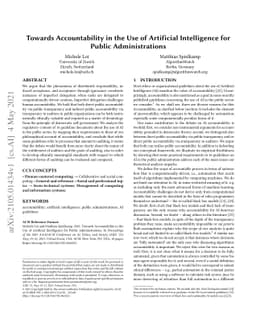 Towards Accountability in the Use of Artificial Intelligence for Public
  Administrations