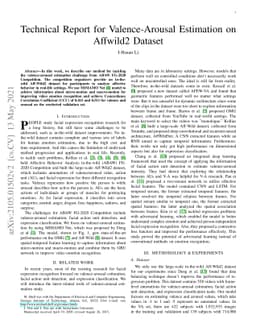 Technical Report for Valence-Arousal Estimation on Affwild2 Dataset