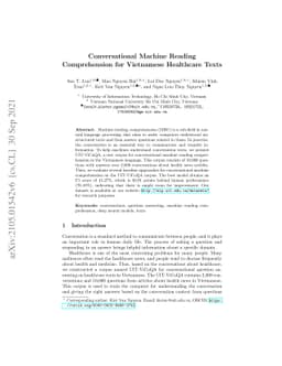 Conversational Machine Reading Comprehension for Vietnamese Healthcare
  Texts