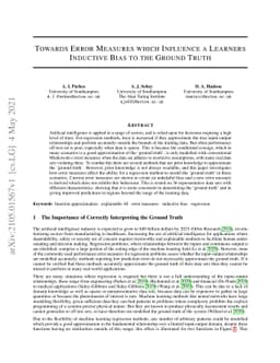 Towards Error Measures which Influence a Learners Inductive Bias to the
  Ground Truth