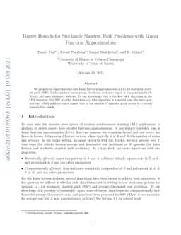 Regret Bounds for Stochastic Shortest Path Problems with Linear Function
  Approximation