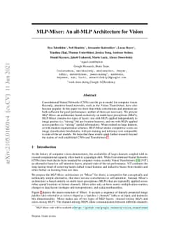 MLP-Mixer: An all-MLP Architecture for Vision