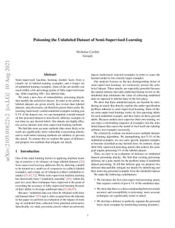 Poisoning the Unlabeled Dataset of Semi-Supervised Learning