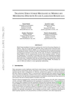 Training Structured Mechanical Models by Minimizing Discrete
  Euler-Lagrange Residual