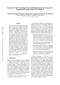 ExcavatorCovid: Extracting Events and Relations from Text Corpora for
  Temporal and Causal Analysis for COVID-19