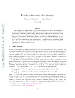 Identity testing under label mismatch
