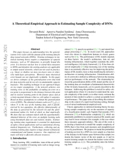 A Theoretical-Empirical Approach to Estimating Sample Complexity of DNNs