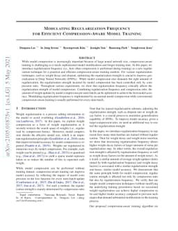 Modulating Regularization Frequency for Efficient Compression-Aware
  Model Training