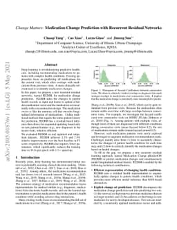 Change Matters: Medication Change Prediction with Recurrent Residual
  Networks