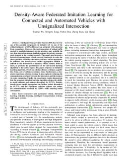 Density-Aware Federated Imitation Learning for Connected and Automated
  Vehicles with Unsignalized Intersection