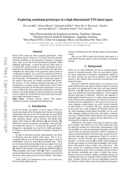 Exploring emotional prototypes in a high dimensional TTS latent space