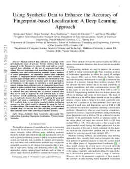 Using Synthetic Data to Enhance the Accuracy of Fingerprint-Based
  Localization: A Deep Learning Approach