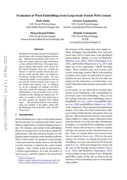 Evaluation Of Word Embeddings From Large-Scale French Web Content