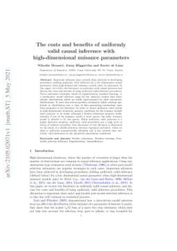 The costs and benefits of uniformly valid causal inference with
  high-dimensional nuisance parameters