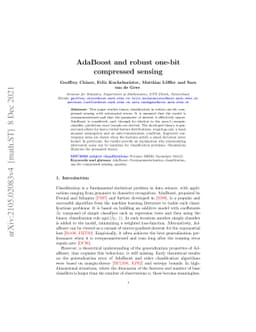 AdaBoost and robust one-bit compressed sensing
