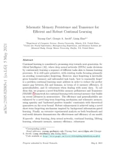 Schematic Memory Persistence and Transience for Efficient and Robust
  Continual Learning