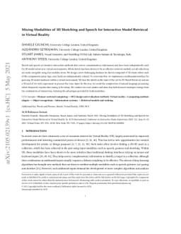 Mixing Modalities of 3D Sketching and Speech for Interactive Model
  Retrieval in Virtual Reality