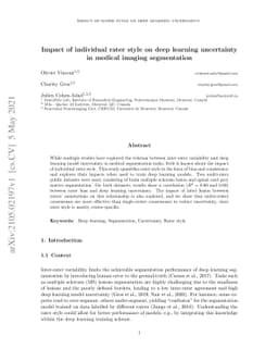 Impact of individual rater style on deep learning uncertainty in medical
  imaging segmentation
